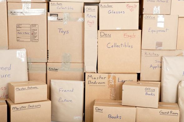 Photograph of packed boxes in Scranton PA